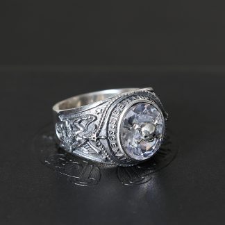 Chinese Oxide Spider CZ Skull 925 Silver Ring Man