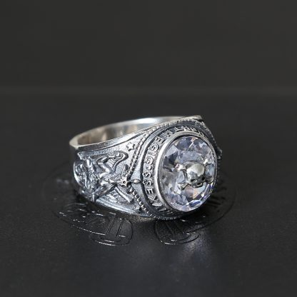 Chinese Oxide Spider CZ Skull 925 Silver Ring Man