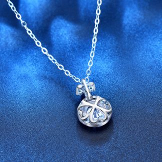Party Lucky Moissanite CZ Four Leaf Clover 925 Sterling Silver Necklace