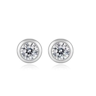 Mosang Stone 50 points 1 2 carat Bubble Thread Earrings 925 Silver Plated 14k gold-plated Earrings Rose gold-plated