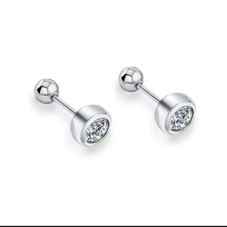 Mosang Stone 50 points 1 2 carat Bubble Thread Earrings 925 Silver Plated 14k gold-plated Earrings Rose gold-plated
