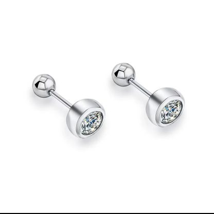 Mosang Stone 50 points 1 2 carat Bubble Thread Earrings 925 Silver Plated 14k gold-plated Earrings Rose gold-plated