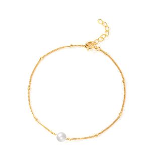 Fashion Elegant Women Casual Geometric Design Shell Pearl 925 Sterling Silver Adjustable Bracelet