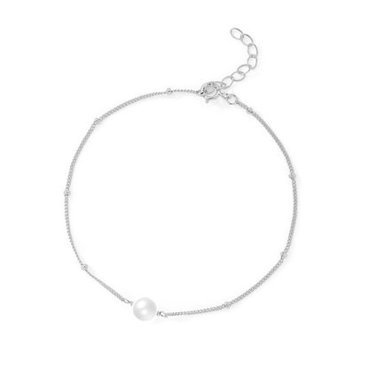 Fashion Elegant Women Casual Geometric Design Shell Pearl 925 Sterling Silver Adjustable Bracelet