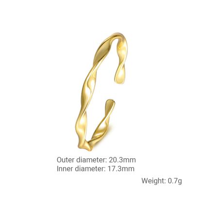 Geometric Gold Plating Minimalist Fashion Jewelry Mobius Loop Design Adjustable 925 Sterling Silver Ring