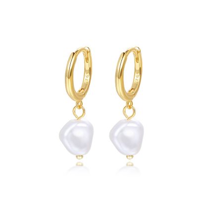 Elegant Fashion Women Light Luxury Style S925 Sterling Silver Pearls Hoop Earrings