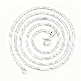 Classic 925 Sterling Silver Round Snake Chain Necklace