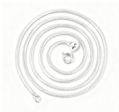 Classic 925 Sterling Silver Round Snake Chain Necklace