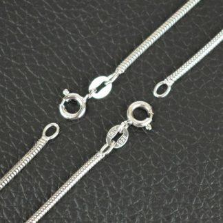Classic 925 Sterling Silver Round Snake Chain Necklace