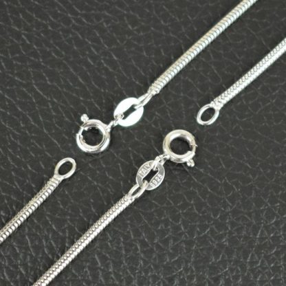 Classic 925 Sterling Silver Round Snake Chain Necklace