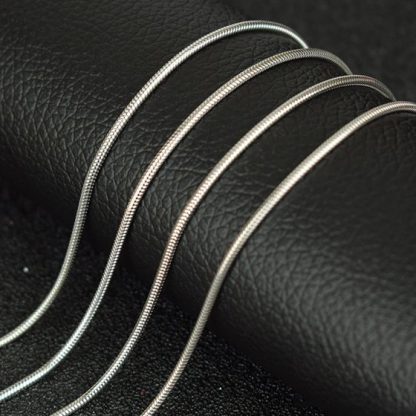 Classic 925 Sterling Silver Round Snake Chain Necklace