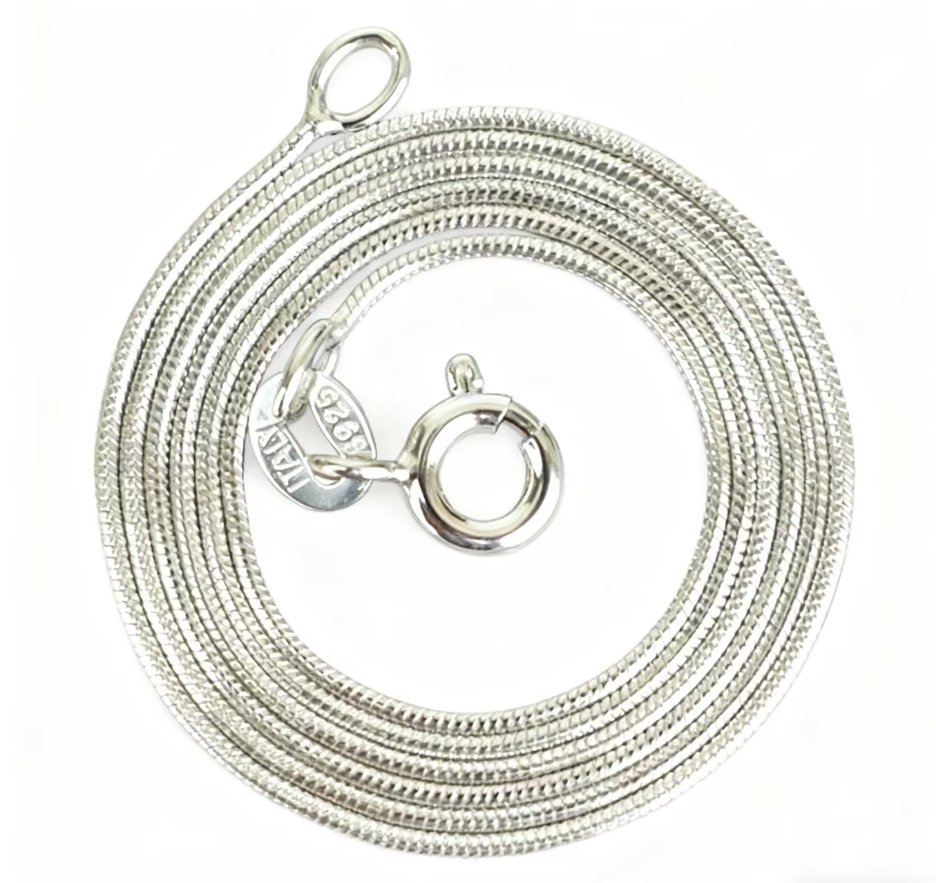 Classic Round Snake Chain 925 Sterling Silver Necklace