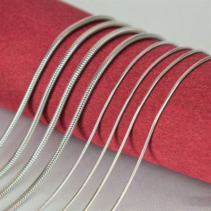 Classic Round Snake Chain 925 Sterling Silver Necklace