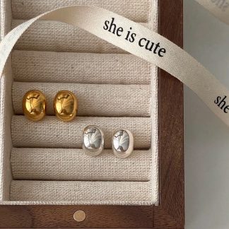Elegant Women High-End Bean Luxury Chic Design 925 Sterling Silver Earrings