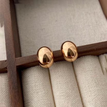 Elegant Women High-End Bean Luxury Chic Design 925 Sterling Silver Earrings