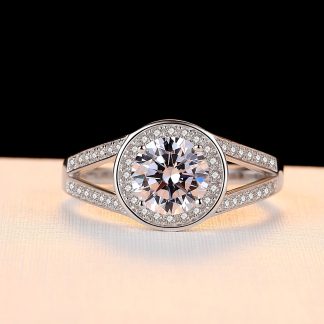 Simple CZ Round Disc 925 Silver Ring