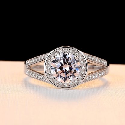 Simple CZ Round Disc 925 Silver Ring