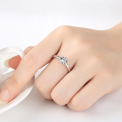 Simple Round CZ 925 Sterling Silver Ring