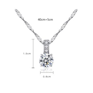 Simple Round CZ 925 Sterling Silver Necklace