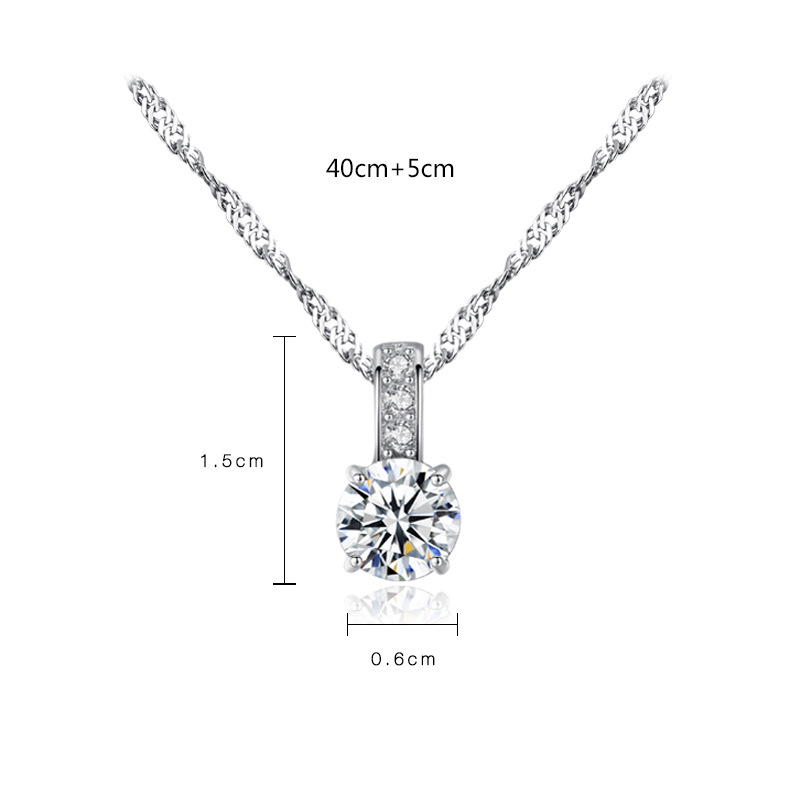 Simple Round CZ 925 Sterling Silver Necklace