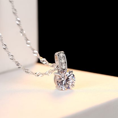 Simple Round CZ 925 Sterling Silver Necklace