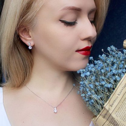 Simple Round CZ 925 Sterling Silver Necklace