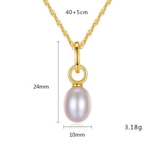 Simple Natural Pearls 925 Silver Necklace