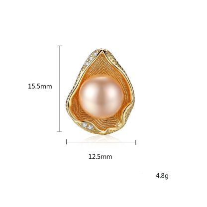 Round Natural Pearl 925 Silver Studs Shell Earrings