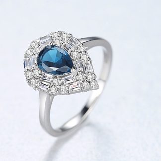 Honey Moon Waterdrop CZ 925 Sterling Silver Ring