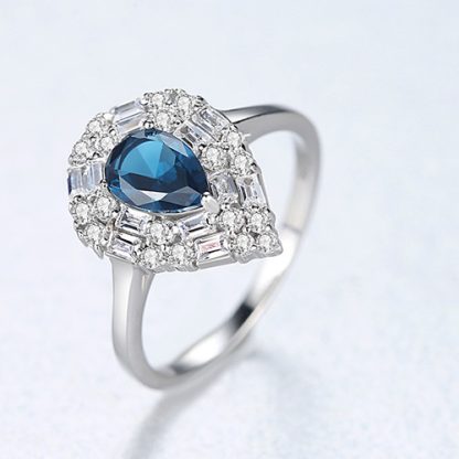 Honey Moon Waterdrop CZ 925 Sterling Silver Ring