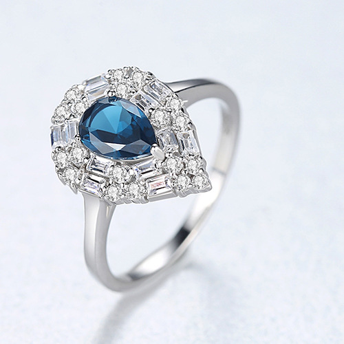 Honey Moon Waterdrop CZ 925 Sterling Silver Ring