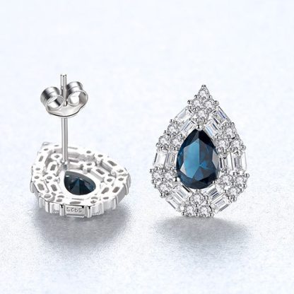 Beautiful CZ Waterdrop 925 Sterling Silver Studs Earrings