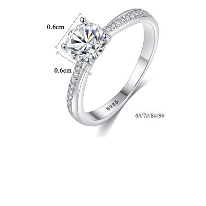 Classic Round CZ 925 Sterling Silver Ring