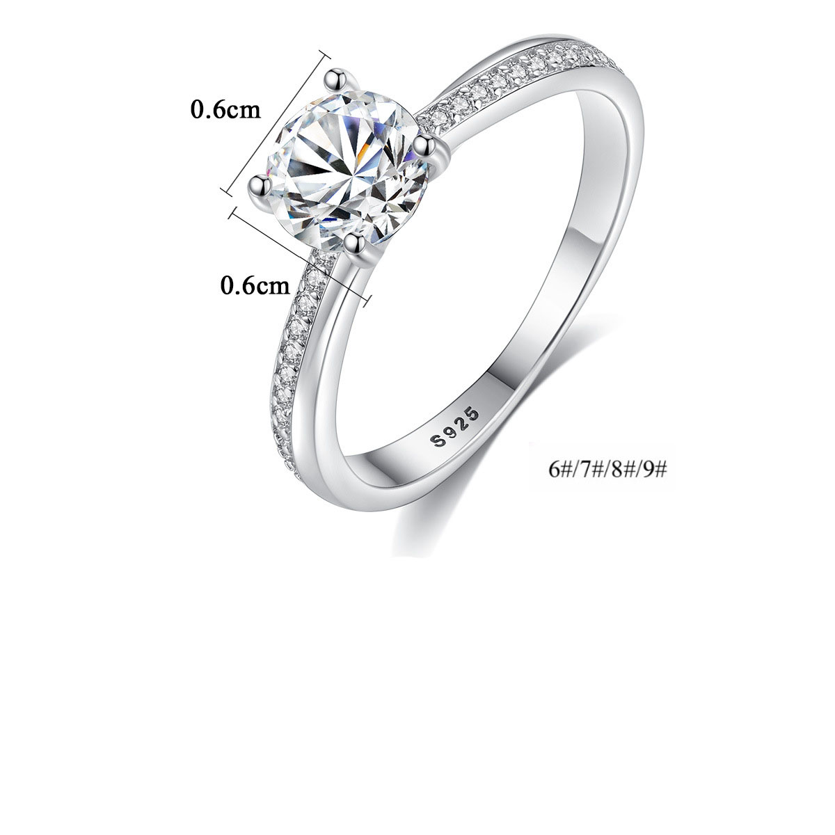 Classic Round CZ 925 Sterling Silver Ring