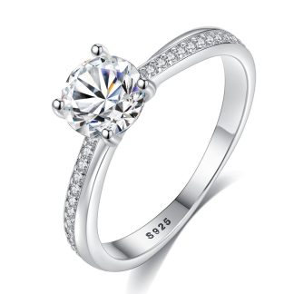 Classic Round CZ 925 Sterling Silver Ring