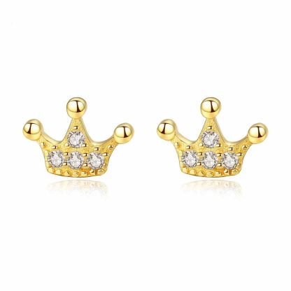 Party CZ Crown Queen 925 Sterling Silver Stud Earring
