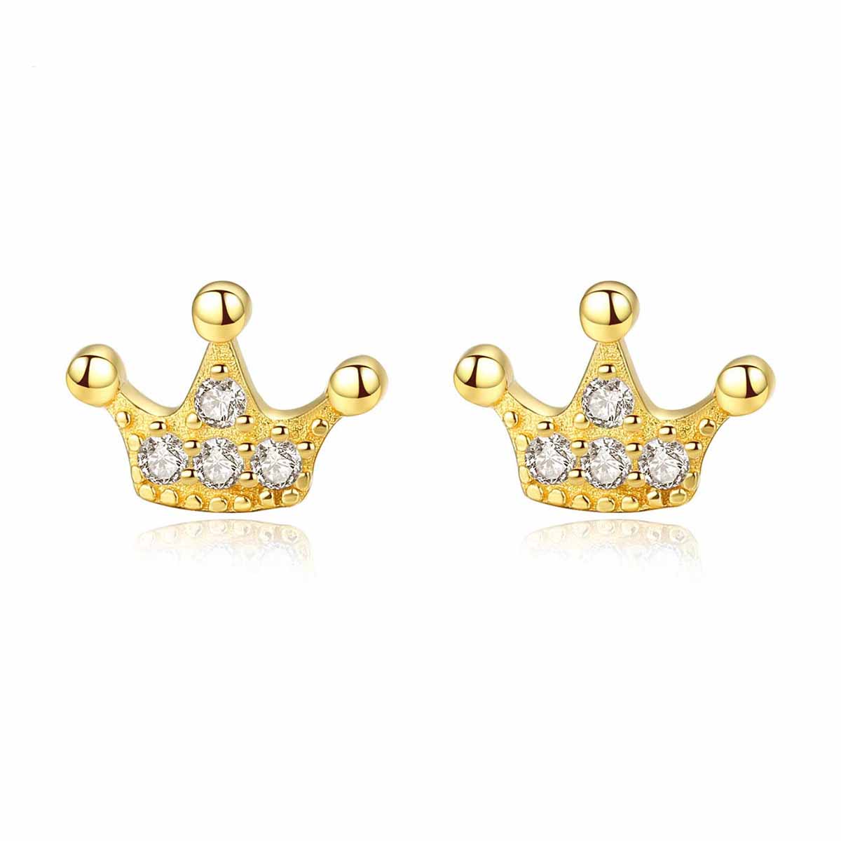 Party CZ Crown Queen 925 Sterling Silver Stud Earring