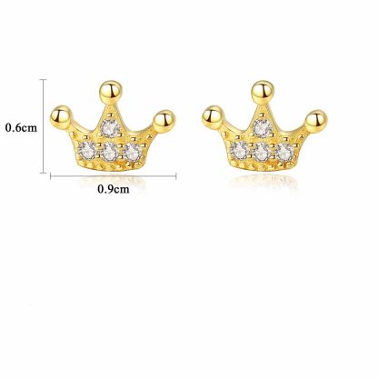Party CZ Crown Queen 925 Sterling Silver Stud Earring