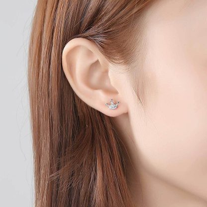 Party CZ Crown Queen 925 Sterling Silver Stud Earring