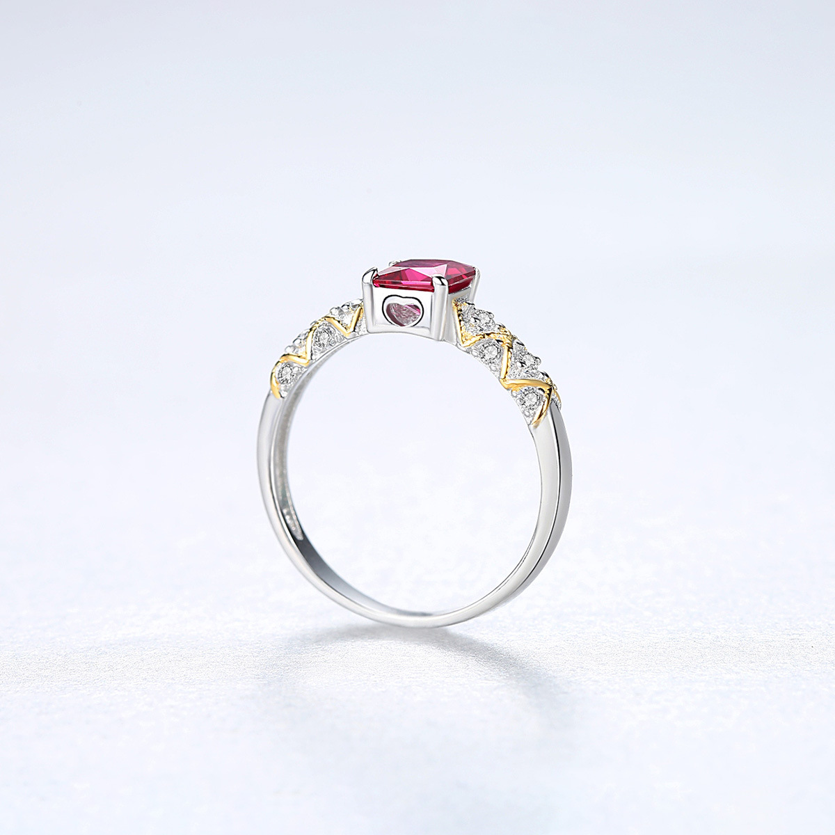 Holiday Geometry CZ Square 925 Sterling Silver Ring