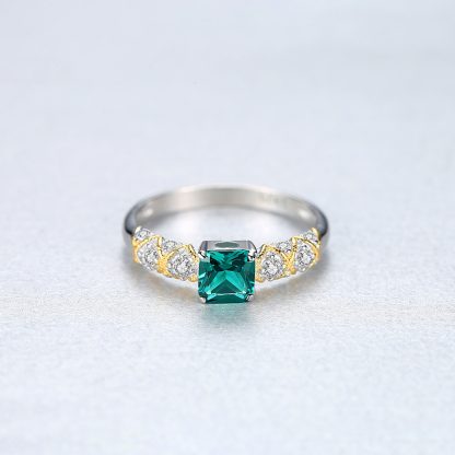 Holiday Geometry CZ Square 925 Sterling Silver Ring