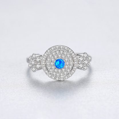 Elegant Micro Setting CZ Round 925 Sterling Silver Ring