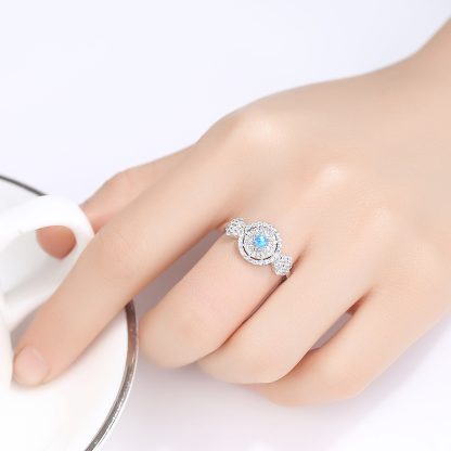 Elegant Micro Setting CZ Round 925 Sterling Silver Ring