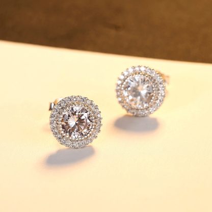Classic Round CZ Hot 925 Sterling Silver Stud Earrings