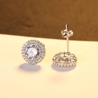 Classic Round CZ Hot 925 Sterling Silver Stud Earrings