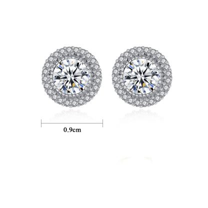 Classic Round CZ Hot 925 Sterling Silver Stud Earrings