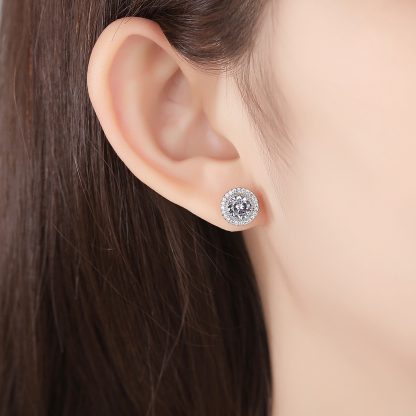 Classic Round CZ Hot 925 Sterling Silver Stud Earrings