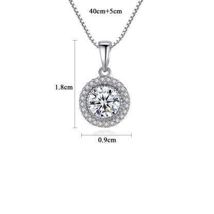 Women Micro Setting Round CZ 925 Sterling Silver Necklace