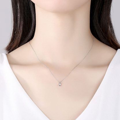 Geometry CZ Baguette 925 Sterling Silver Necklace