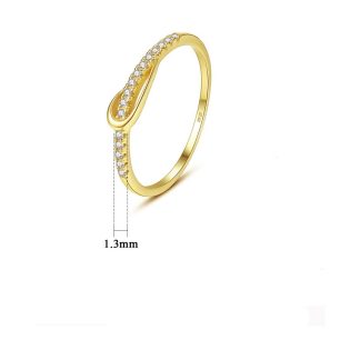 Fashion OL CZ Lines Knot 925 Sterling Silver Ring